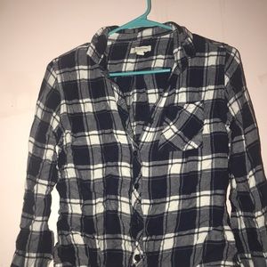 Blue and White plaid shirt—Small